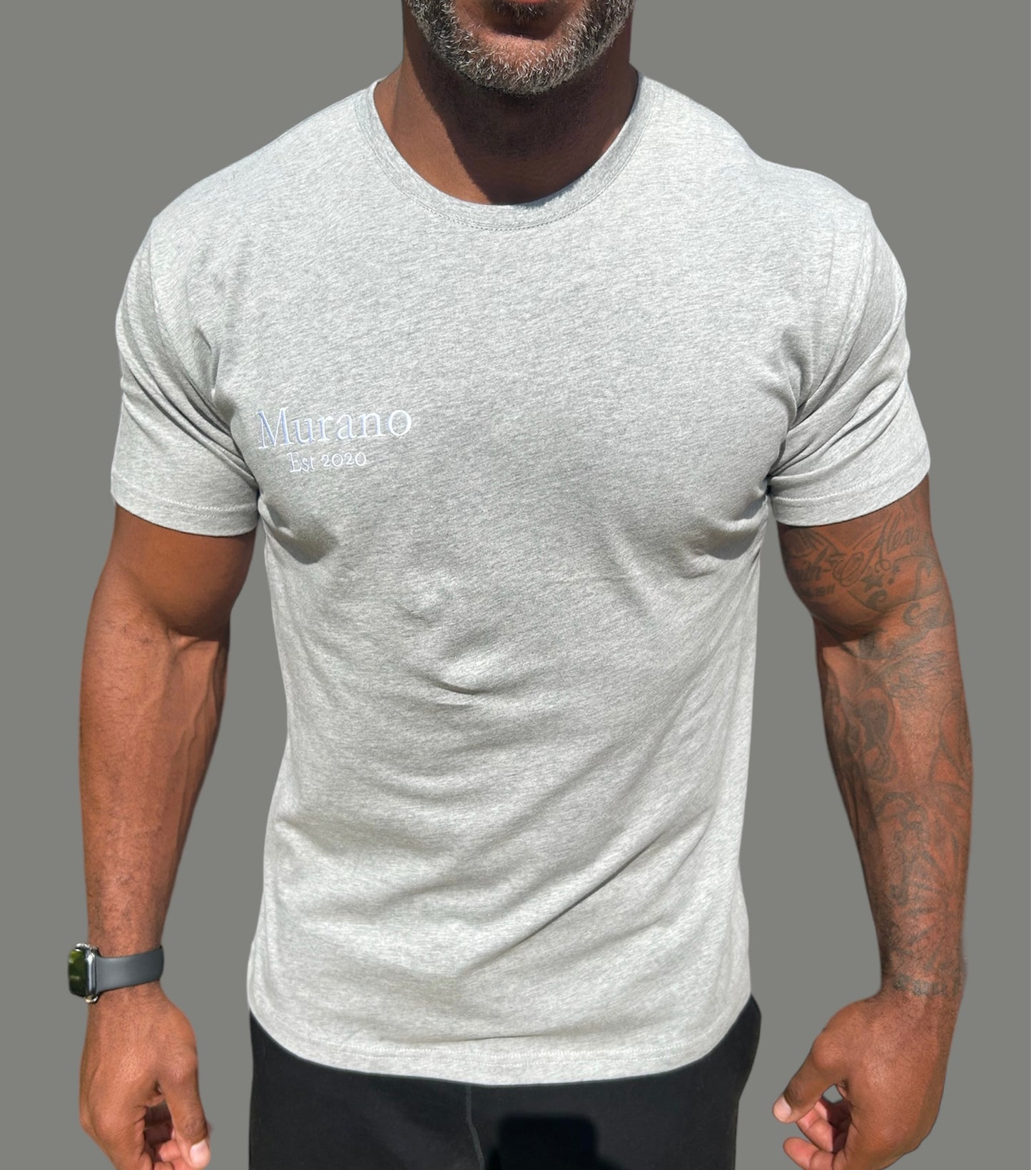 Grey MURANO embroidered T shirt