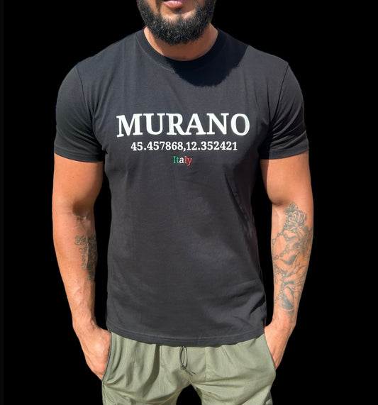 Black MURANO printed T shirt