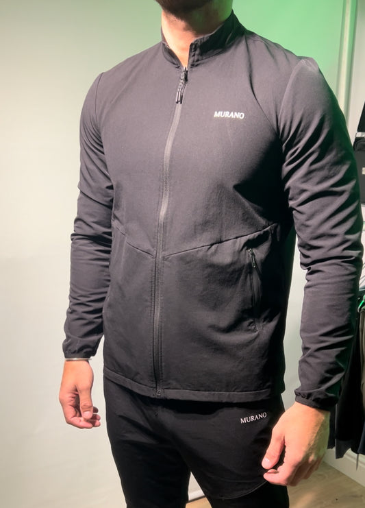 Black Round Neck Tracksuit TOP