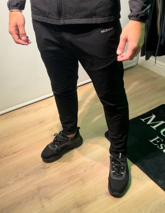 Black Round Neck Tracksuit BOTTOMS